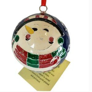 Metal Enamel Snowman Precious Cloisonne Ornament